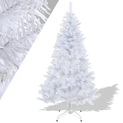 Immagine prodotto di Albero di Natale artificiale Clanmacy 180 cm (Ø circa 106 cm) con 770 punte e sistema di ripiegamento a montaggio rapido, ignifugo, incluso supporto in metallo, bianco