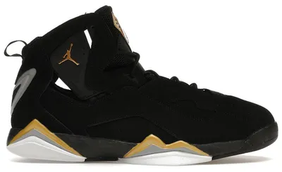 Image de Jordan True Flight, couleur noire avec accents métalliques dorés, taille EU 45