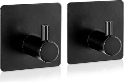 Produktbild von Selbstklebender Haken Radka 4,5x4,5 cm Schwarz 2 Stk.