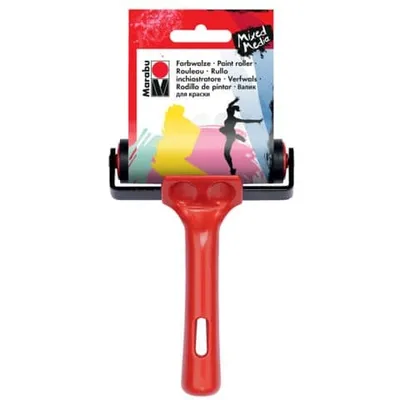Produktbild von Marabu Farbwalze 95 mm, Schwarz, Rot, Gummi, 95 mm
