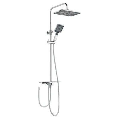 Produktbild von SCHÖNER WOHNEN-Kollektion Duschsystem VERINA mit Ablage, Chrom, Duschstange mit Regendusche