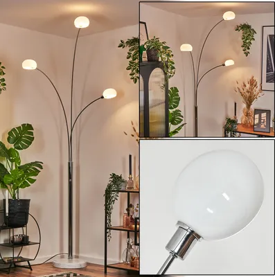 Produktbild von Suio Stehlampe aus Metall in Weiß/Chromfarben, Retro/Vintage-Design