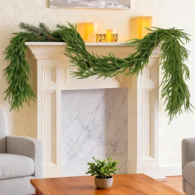 Productafbeelding van Kunststof kerstkrans, 1,8 meter, groen, voor kerstdecoratie
