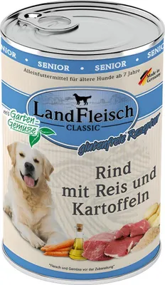 Produktbild von Landfleisch Dog Classic Senior Rind mit Kartoffeln & Gartengemüse 400g