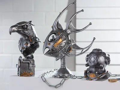 Produktbild von Casablanca Poly Helm Skulptur silber mit kupfer Element