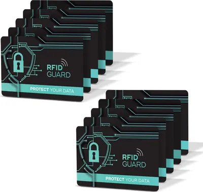 Produktbild von RFID GUARD 10x NFC RFID Karte Karten Set RFID & NFC Schutz Blocker Card für EC Kreditkarten Ausweis
