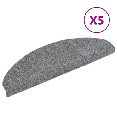 Obrázek produktu pro Schodové rohože samolepicí 5 ks 65 x 21 x 4 cm světle šedé, půlkulaté, velké