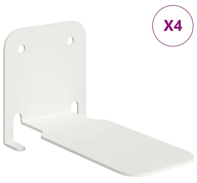 Image de Étagère flottante avec étagère 4 pcs Blanc 6 x 10,8 x 6,6 cm