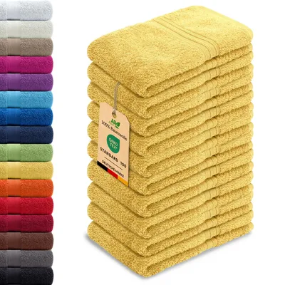 Produktbild von 10er-Set ARIZONA Handtuch-Serie von AR Line – 100% Baumwolle, 500 g/m², 10er-Set Gästetücher 30x50 cm, Gelb