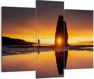 Produktbild von Bild auf Leinwand - Leinwandbild - Meer Felsen Wasser - 130x100cm - Wand Bild - Wanddeko - Leinwanddruck - Bilder - Kunstdruck - Wanddekoration - Leinwand bilder - Wandkunst - CB130x100-3954