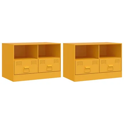 Immagine prodotto di Mobili TV 2 pezzi giallo senape 67x39x44 cm acciaio