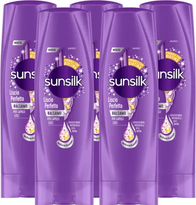 Produktbild von Sunsilk Glatter Conditioner, perfekt gegen Frizz für glattes und glänzendes Haar, 5 Flaschen à 200 ml