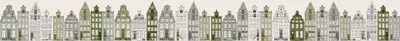 Zdjęcie produktu dla ESTAhome Obramowanie tapety XXL Amsterdamskie domy militarnej zieleni 430 x 50 cm