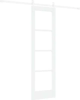 Produktbild von vidaXL Schiebetür Weiß 61 x 198,5 cm Massivholz Kiefer und Glas