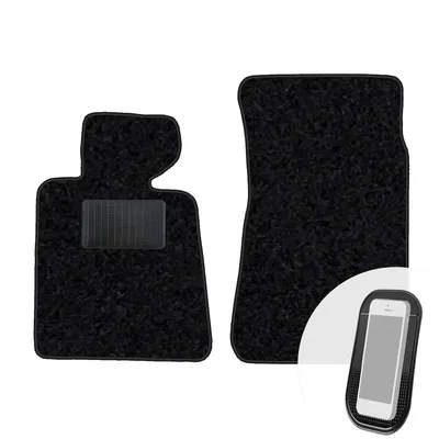 Produktbild von moto-MOLTICO Vorne Fußmatten Auto Velours Autoteppiche Schwarz Automatten Set 2-teilig passend für BMW 3er E30 1982-1994