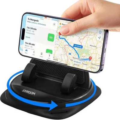 Zdjęcie produktu dla Uchwyt na telefon do samochodu, uniwersalny silikonowy uchwyt antypoślizgowy, obrotowy o 360 stopni, do montażu na desce rozdzielczej. Akcesoria samochodowe