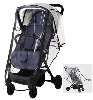 Image de Protection pluie poussette universelle - Avec fenêtre - Imperméable - Transparente - Pour extérieur