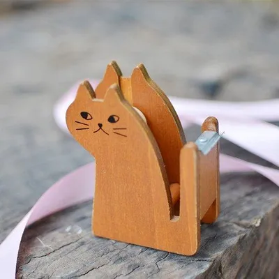 Produktbild von Kleiner Kitten-Plakbandhalter aus schwarzem Holz