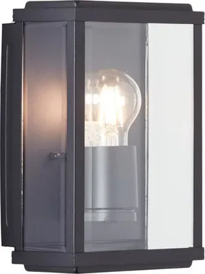 Obrázek produktu pro Venkovní nástěnné svítidlo GAIA, černý kov/sklo, E27 1x60W, IP44, V25xH12xŠ16cm