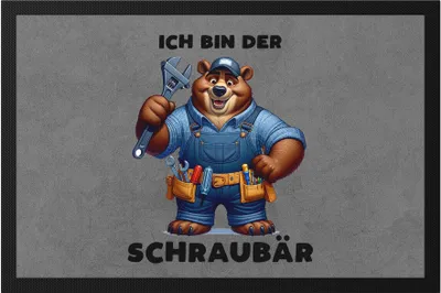 Produktbild von Ich bin der Schraubär Bär Handwerker Fußmatte Papa Vatertag Werkzeug