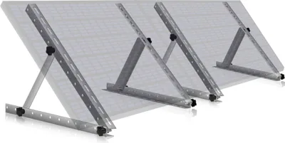 Produktbild von Zelsius Aluminium Solarmodul Halterung, von 0 bis 90 Grad, für zwei Panele, Stützstange 56 cm