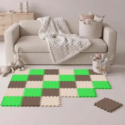 Produktbild von 27 Teile Baby Kinder Puzzlematte ab Null - 30x30 Puzzle Spielmatte Krabbelmatte, KI-generiertes Bild
