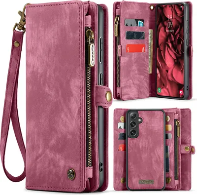Produktbild von Samsung Galaxy S24 FE Hülle - CaseMe 008 2-in-1 Klapphülle & Back Cover mit Brieftasche - Rosa