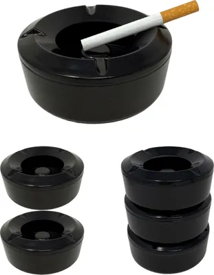 Produktbild von Aschenbecher Sturmaschenbecher Windaschenbecher stapelbar mit sicherem Schnellverschluss für Zigaretten Ø 10,5 cm 6 Stück Set