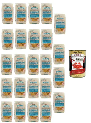 Produktbild von Rummo Elicoidali No.49 Glutenfreie Pasta aus Vollkornreis & Mais 24x400g, Bronze-Die, italienische Qualität, bissfest & saucenbindend + Italian Gourmet polpa