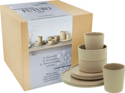 Produktbild von CreaTable, 21526, futuro Sand, Kombiservice 8-tlg, Steinzeug