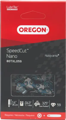 Image de Oregon SpeedCut Nano Chaîne de tronçonneuse 35 cm .325" 1,1 mm 59 TG ( 80TXL059E )
