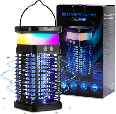 Produktbild von Bettizia 4W Solar Mückenlampe Elektrischer Insektenvernichter UV Licht Mit RGB-Licht Insektenfalle Insektenlampe Mückenvernichter Fliegenfalle Moskito