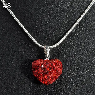 Produktbild von Elegante Strass-Intarsien-Liebes-Herz-Anhänger-Schlangenkette-Frauen-Halsketten-Schmucksachen-#8