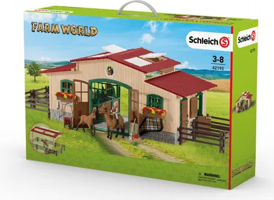 Produktbild von Schleich Pferdestall mit Pferden und Zubehör; 42195