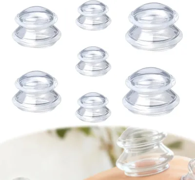 Productafbeelding van Siliconen cuppingglazen, set van 7, anti-cellulite bekers, flexibele cuppingglazen, siliconen cuppingglazen, in 3 verschillende maten