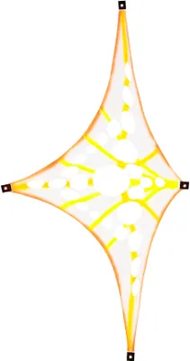Produktbild von PSYWORK Schwarzlicht Segel Elasthan "Psy Suzy Triangle" Multicolor, 1,5x2m