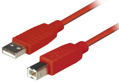 Produktbild von Transmedia Verbindungskabel; USB Typ A Stecker auf USB Typ B Stecker, rot, 0,6 m, C 142-0,6 R