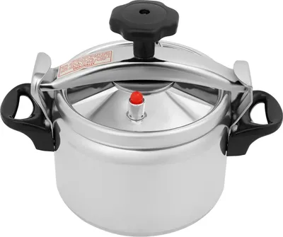 Produktbild von Schnellkochtopf/Druckkochtopf - 3 l - Aluminiumlegierung & Silikon - Kompakt Mini - Für Haushalt und Gastronomie - CE/EU- - Hellgrau