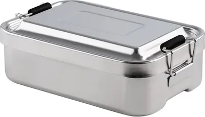 Produktbild von Kelomat Jausen- Lunchbox aus Edelstahl 23x15 cm mit Klemmverschluss und Unterteilung