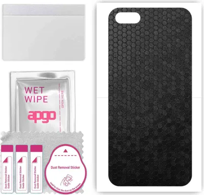 Produktbild von apgo Rückseite Schutzfolie, Skin, kompatibel mit Huawei Y5 lite (2018), Hinten Displayschutzfolie aus Vinylfolie, kratzfest, einfache Montage - Schwarze Honigwabe