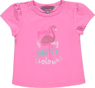 Produktbild von KANZ Bluse Kurzarm BASIC FIT aus leichtem Material, rosa mit Aufdruck auf der Vorderseite