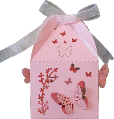 Obrázek produktu pro 50 ks svatební dárková krabička, laserem řezaná dárková krabička Candy Paper Box se stuhou pro svatební dekoraci Party Favour Malé dárkové balení