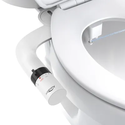 Bidet-Aufsatz, ultraschlank, 2-in-1-Düse, selbstreinigend, schwarz