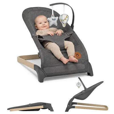 Produktbild von LIONELO June Air Babywippe, ab den ersten Lebenstagen bis zu 9kg, natürliche Schaukelbewegung, leicht, rutschfest, Sicherheitsgurte, zusammenklappbare