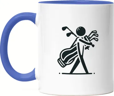 Produktbild von Silhouette eines Golfspielers Golfbag Tasse Blau - Golfplatz Präsent