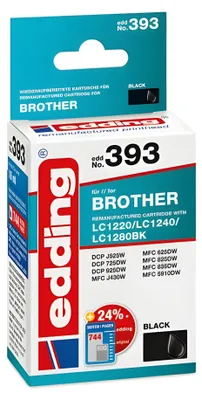 Immagine prodotto di edding 18-393 edding EDD-393  schwarz Druckerpatrone kompatibel zu brother LC-1240BK