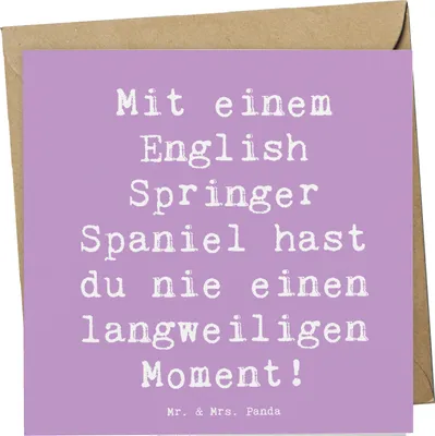 Produktbild von Mr. & Mrs. Panda Glückwunschkarte Spruch English Springer Spaniel Spaß - Lavendeltraum - Geschenk, Hunderassen, Outdoor-Hunde, Klappkarte, Hunderasse, Hunde, doppelkarte