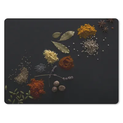 Produktbild von MuchoWow® Mauspad Mousepad Kräuter - Schwarz - Gewürze - Küche - Kochen 23x19 cm - Mousepads - Maus Mat - Pad - Mausunterlage - Schreibtischunterlage - Mauspad