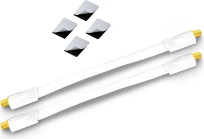Produktbild von 2x ARLI Fensterdurchführung UltraSlim Weiß | TV SAT Flachkabel 0,2 mm vergoldet DVB-S2 DVB-T2 für Fenster & Türen