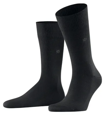 Imagen del producto de Calcetines para hombre Burlington, modelo Leeds, talla M, confeccionados en algodón y lana, color negro, un par